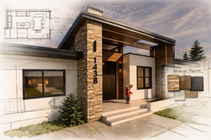 Modern architectural home exterior