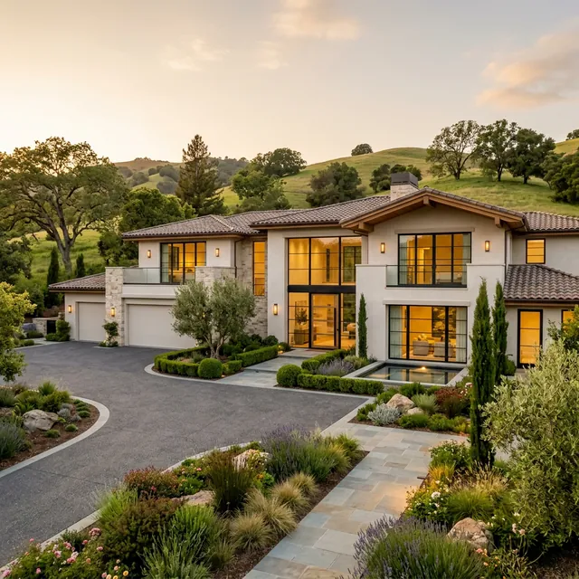 Marin County hillside custom home planning with trees, views and design-build feasibility